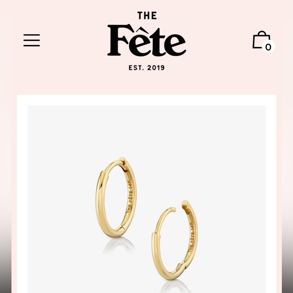 Gold 925 Sterling Heart Huggie Earrings with CZ Accents - Picture 3 of 7